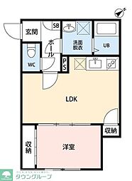 Peaks Funabashi 1階1LDKの間取り