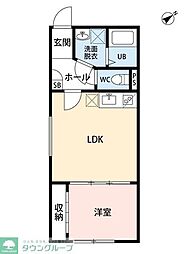 Peaks Funabashi 3階1LDKの間取り