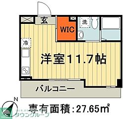 リエス千葉新宿 2階ワンルームの間取り