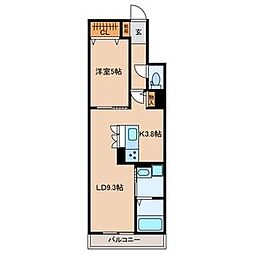 IZイズ 2階1LDKの間取り