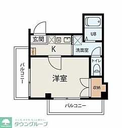 グランメゾン習志野 1Kの間取図画像