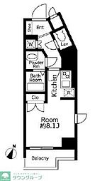 ドゥーエ国府台 ワンルームの間取図画像