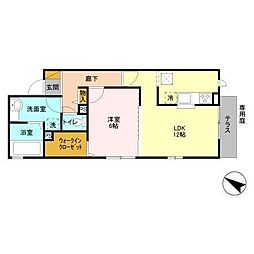 シュテルンハイム 1LDKの間取図画像