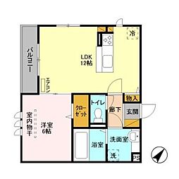 グランソレーユ 1LDKの間取図画像