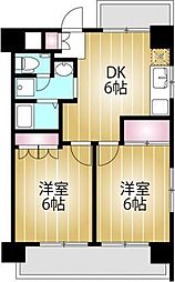 サンハイツ千葉 2DKの間取図画像
