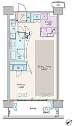 ロイヤルパークス船橋 ワンルームの間取図画像