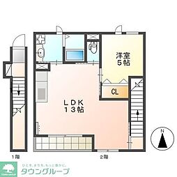 ステイブルハイム 1LDKの間取図画像