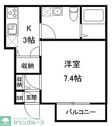 メゾン・リッツ 1Kの間取図画像