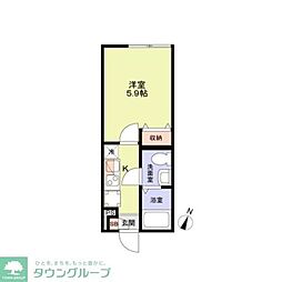 ブランノワール小岩 1Kの間取図画像