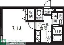 ディアコート南行徳 1Kの間取図画像