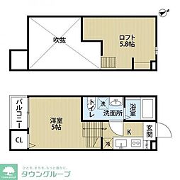 メゾンドアルモ ワンルームの間取図画像
