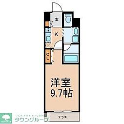 サプール津田沼 1Kの間取図画像