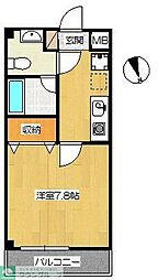 C-SQUARE奏の杜 1Kの間取図画像