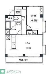オネスティ高根台八番館 1LDKの間取図画像