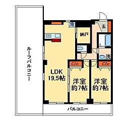 MIKIAPART 2SLDKの間取図画像