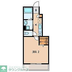 ソルクレスト 1Kの間取図画像
