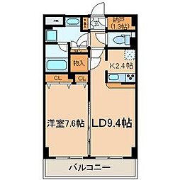エスポワール江戸川 1SLDKの間取図画像