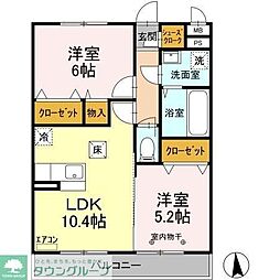 テラスガーデン 2LDKの間取図画像