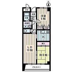 ガーデンヴィラクレセント 2LDKの間取図画像