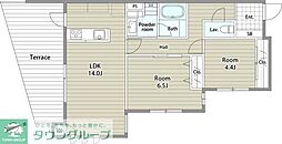 CLIVIA八幡 2LDKの間取図画像