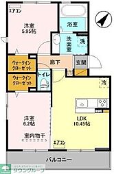 フォルモント 2LDKの間取図画像