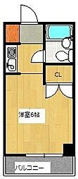 メゾン平田 ワンルームの間取図画像