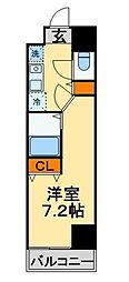 エスペランサK2 1Kの間取図画像