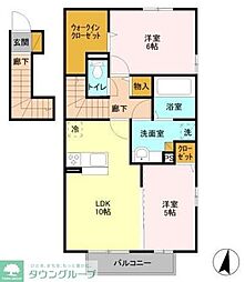 マテリアルレジデンス 2LDKの間取図画像