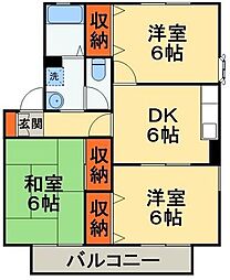 パレド・エトワール 2LDKの間取図画像