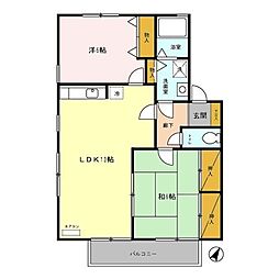 リヴィエール3 2LDKの間取図画像