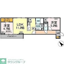 D-セアリス幕張I 2LDKの間取図画像
