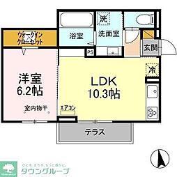 山五ヒルズ 1LDKの間取図画像