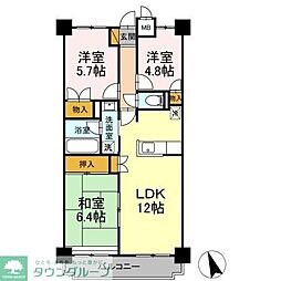 フジ・ヴェール毘沙門堂 3LDKの間取図画像