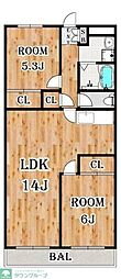リアライズ市川原木 2LDKの間取図画像
