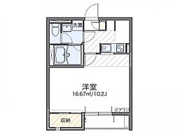 レオネクストドミール2 1Kの間取図画像