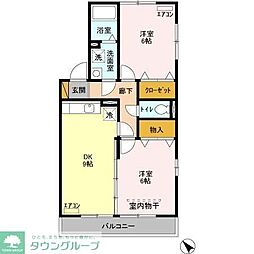 プレジオ参番館 2DKの間取図画像