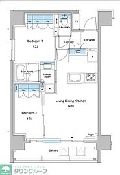ルフォンプログレ志村坂上 2階2LDKの間取り