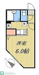 東京メトロ丸ノ内線 茗荷谷駅 徒歩9分の賃貸マンション 4階ワンルームの間取り