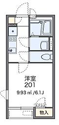 レオネクストトゥネソール 2階1Kの間取り