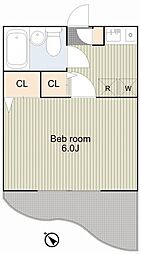 Pal Court Kuretake 2階1Kの間取り