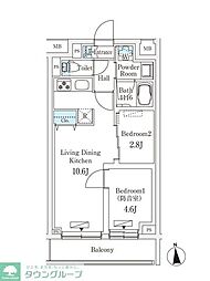 西武有楽町線 新桜台駅 徒歩6分の賃貸マンション 1階2LDKの間取り