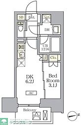 ザ・ライオンズフォーシア文京湯島 10階1DKの間取り