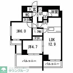 サクラアクシス中板橋 6階2SLDKの間取り