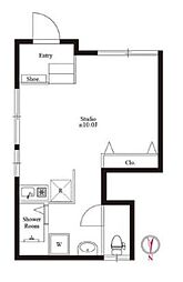 カーサKOMONE 1階ワンルームの間取り