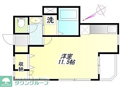 三高・スタジオフォー 101 1階ワンルームの間取り