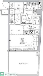 GENOVIA北池袋skygarden 6階1Kの間取り