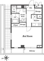 エクセラン池袋 406 4階1Kの間取り