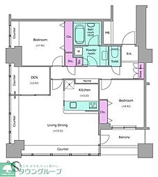 レジディアタワー上池袋（タワー棟） 15階2SLDKの間取り