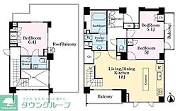 グランシーナ目白台 4階3LDKの間取り