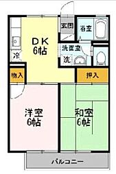 セジュールモトハシ 2DKの間取図画像